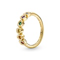 Pandora PANDORA MARVEL 160779C01  Infinity 14k gold-plated ring with royal green, blue, salsa red, honey coloured and yellow crystal