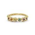 Pandora PANDORA MARVEL 160779C01  Infinity 14k gold-plated ring with royal green, blue, salsa red, honey coloured and yellow crystal
