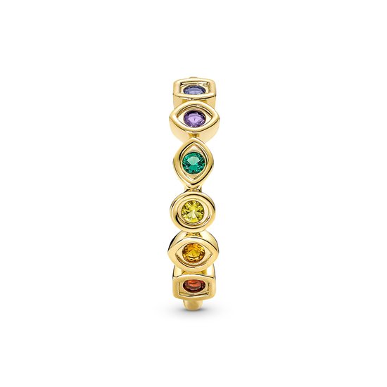 Pandora PANDORA MARVEL 160779C01  Infinity 14k gold-plated ring with royal green, blue, salsa red, honey coloured and yellow crystal