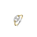 Ti Sento Milano TI SENTO MILANO 12257ZY Zilver vergulde ring met koffieboon-symbool, bezet met zirconia's