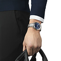 Tissot TISSOT Gentleman T1274104404100, titanium/titanium, blauwe wijzerplaat, saffierglas, 10 ATM