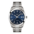 Tissot TISSOT Gentleman T1274104404100, titanium/titanium, blauwe wijzerplaat, saffierglas, 10 ATM