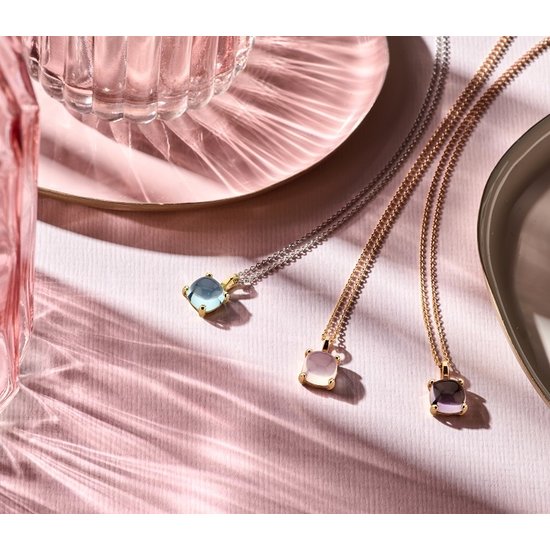 Jarrèl Jewelry JARREL 4Y.3313.TOC 14krt geelgouden collier met hanger Los Angeles petit met blauw topaas