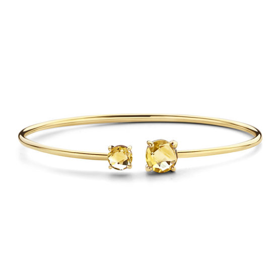 Jarrèl Jewelry JARREL  4Y.7111.CIS 14krt geelgouden armband Rimini bangle met 2x citrien