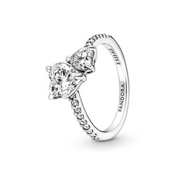 PANDORA 191198C01 Double Heart Sparkling Ring