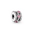 PANDORA PANDORA 791161C01 Sparkling Triple Halo Hearts Charm