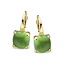 Jarrèl Jewelry JARREL  4Y.7327.EA2.LQC 14krt geelgouden oorhangers Lucca met doublet: groene agaat en lemonkwarts