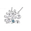 Breuning Breuning zilveren gerhodineerde fantasiehanger, rondjes, 1x blauwe topaas 32/03215