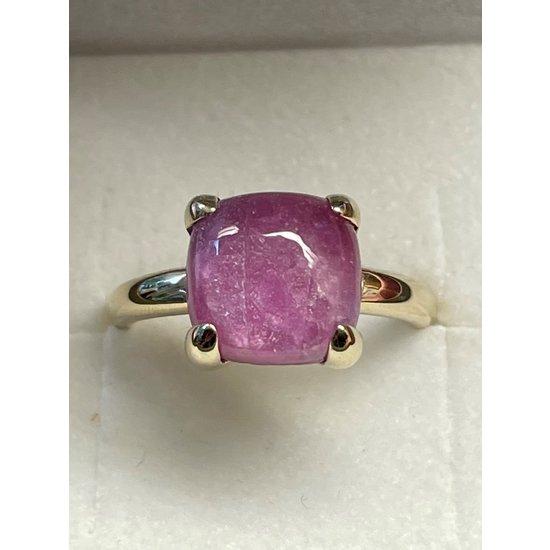 Jarrèl Jewelry JARREL 4Y.7309.RO2.BKC 14krt geelgouden ring Lucca met doublet: Robijn en bergkristal, maat 55