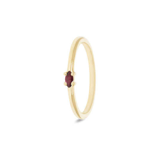 Miss Spring MISS SPRING ring Brilliantly MSR615GG-RO, geelgoud met robijn maat 17