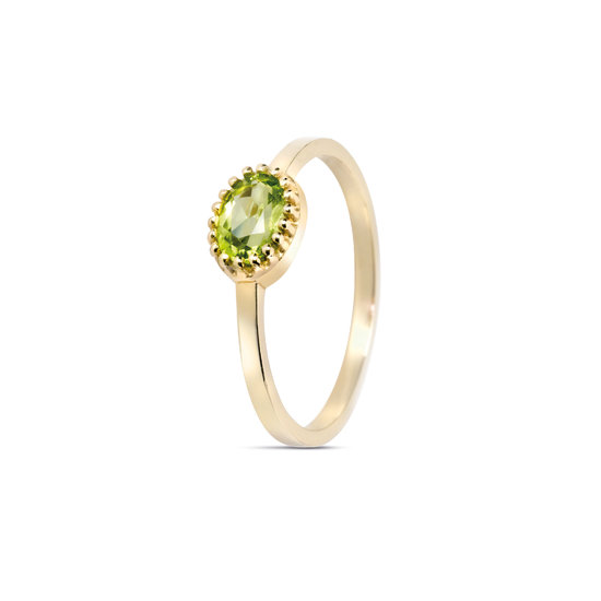 Miss Spring MISS SPRING ring Ma Petite MSR510PEGG, geelgoud met peridot maat 54