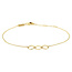 Collectie Milikan 14 karaat geel gouden armband, ankerschakel tussenstuk 3x open zeshoek, 16.5 - 18.5 cm lang 1051123