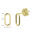 Collectie Milikan 14 karaatgeel gouden oorknoppen, open ovaal 1051124