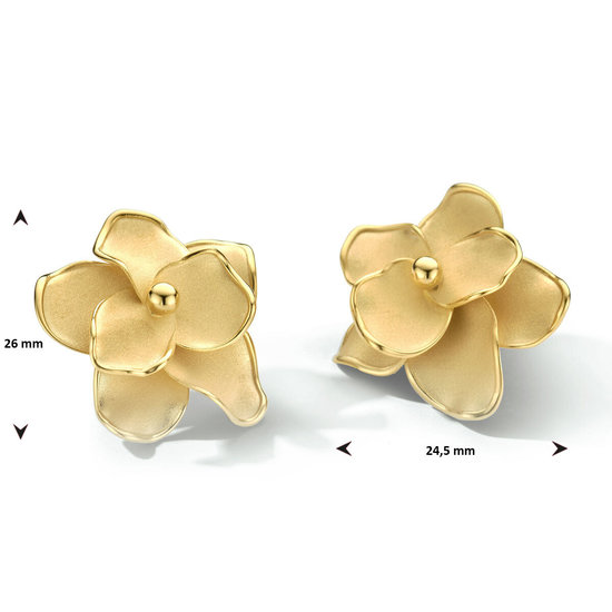 Collectie Milikan 14 karaat geelgouden oorknoppen bloemmodel 1052194