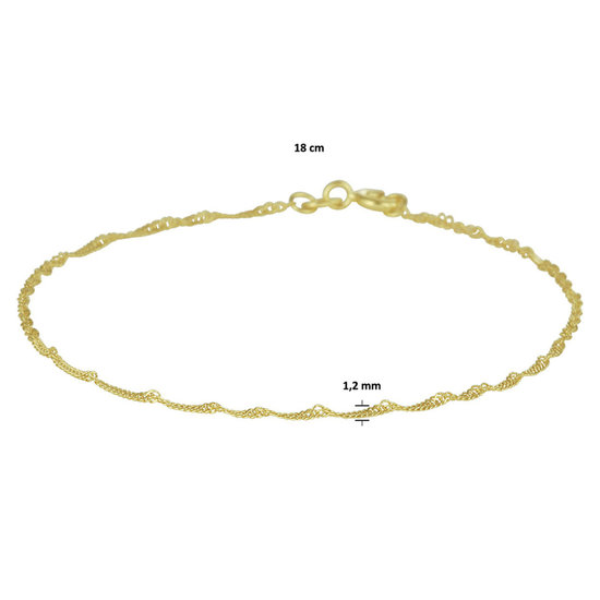 Collectie Milikan 14 karaat geelgouden singapore collier 1.2 mm dik 45 cm lang 1052325