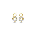 Blush BLUSH 14k Geelgouden Creool aanhangers rond zirconia 9065YZI