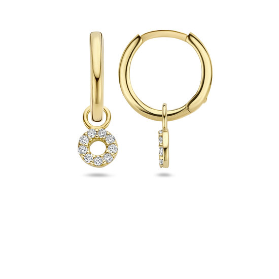 Blush BLUSH 14k Geelgouden Creool aanhangers rond zirconia 9065YZI