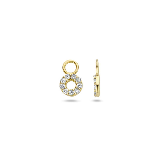 Blush BLUSH 14k Geelgouden Creool aanhangers rond zirconia 9065YZI