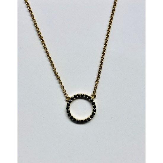 Miss Spring MISS SPRING collier Giro Lace MSC731-ZW, geelgoud met zwarte diamant totaal 0.12crt