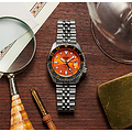 Seiko SEIKO 5 SPORTS SSK005K1, automaat staal/staal, GMT, oranje wijzerplaat, 10ATM