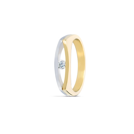 by R&C R&C Legacy Collection Juliette ring RIN0109S, bicolor 0.08ct P/W maat 17