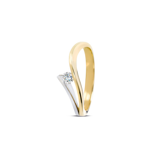 by R&C R&C Legacy Collection Victoire ring RIN0038/0.03-55, bicolor 0.03ct SI/R maat 55