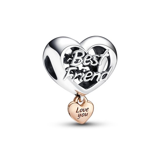 Pandora PANDORA Best Friend silver and 14k rose gold-plated Charm 782243C00