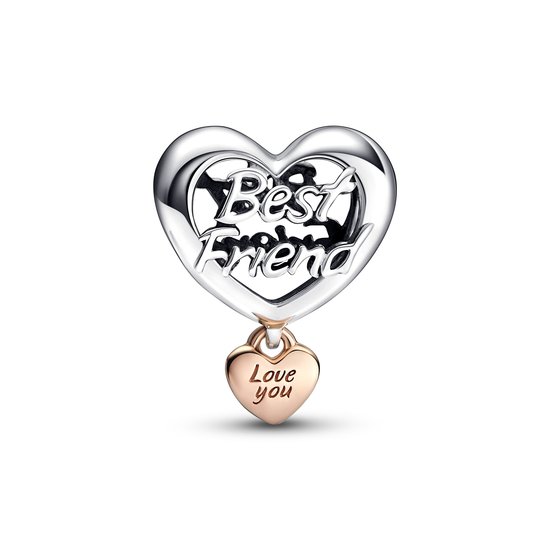 Pandora PANDORA Best Friend silver and 14k rose gold-plated Charm 782243C00