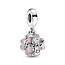 Pandora PANDORA Friend silver dangle with glittery pink enamel 792245C01