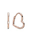 PANDORA PANDORA ROSE 288307 Small asymmetric heart 14k rose gold-plated hoop earrings