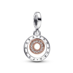 PANDORA 782287C01 Signature Two-tone Logo Circles Hangende Bedel