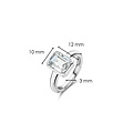 Ti Sento Milano TI SENTO MILANO 12272ZI Zilver gerhodineerde ring met rechthoekige zirconia