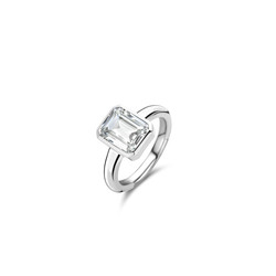 TI SENTO MILANO 12272ZI Zilver gerhodineerde Ring met rechthoekige zirconia(UITLOPEND)