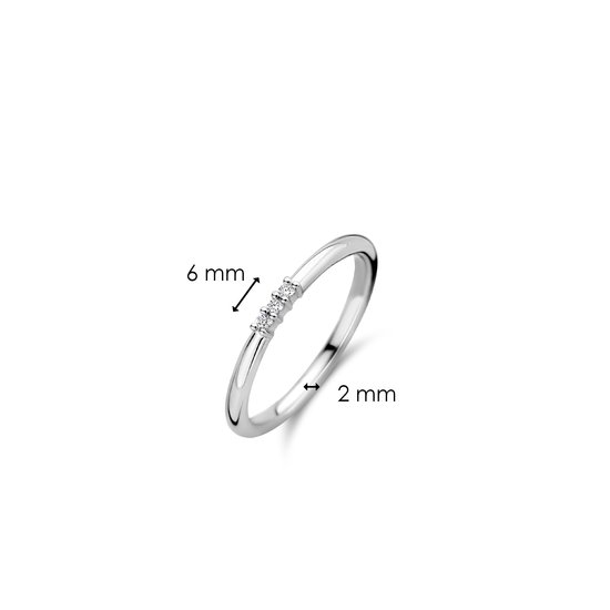 Ti Sento Milano TI SENTO MILANO 12250ZI Zilver gerhodineerde ring met 3x zirconia
