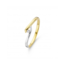 MORI Fashion diamonds Mori Fashion Diamonds 14krt bicolor ring strak, glanzend, slag, 1x diamant 0.03crt, maat 17.5.