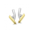 MORI Fashion diamonds Mori Fashion Diamonds 14krt bicolor oorknoppen, strak, glanzend, slag, diamanten tot. 0.03crt.