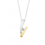 MORI Fashion diamonds Mori Fashion Diamonds 14krt bicolor hanger, (zonder collier) strak, glanzend, slag, 1 diamant 0.03crt.