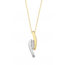 MORI Fashion diamonds Mori Fashion Diamonds 14krt bicolor hanger, (zonder collier) strak, glanzend, slag, 3 diamanten tot. 0.065crt.