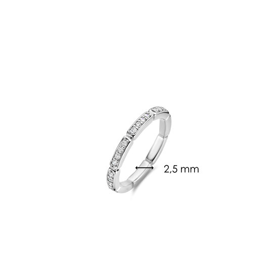 Ti Sento Milano TI SENTO MILANO Zilver gerhodineerde ring 12269ZI, smal met zirconia's