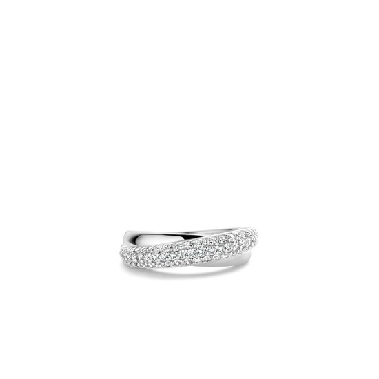 Ti Sento Milano TI SENTO MILANO 12281ZI Zilver gerhodineerde ring, 2 baans met pavé zirconia's