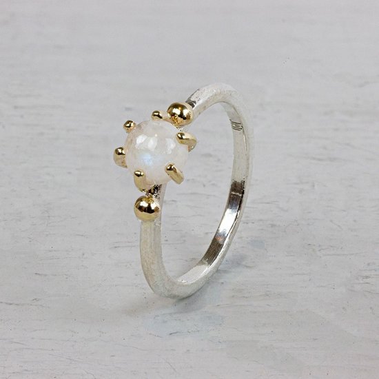 Jéh Jewels Jéh Jewels Ring zilver, 9krt, maansteen roosje 20986