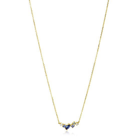 ZINZI GOLD ZINZI Gold Collier blauwe zirconia ZGC381