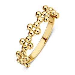 Huiscollectie 14k geelgouden ring bloemmotief 1050794