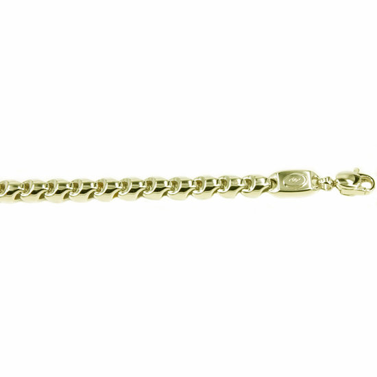 Monzario MONZARIO 14krt geelgouden fantasie armband 838A GEEL, bolle schakels 19cm