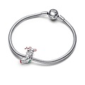 Pandora PANDORA 792366C01 Christmas mouse in a sock sterling silver charm with red, white, green and pink enamel
