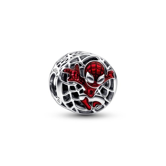 Pandora PANDORA MARVEL 792350C01 Spider-Man sterling silver charm with black and red enamel