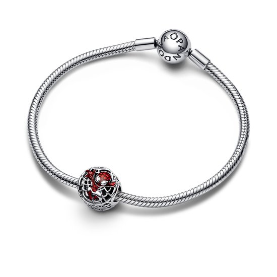 Pandora PANDORA MARVEL 792350C01 Spider-Man sterling silver charm with black and red enamel