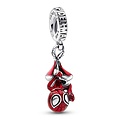 Pandora PANDORA MARVEL 792323C01 Spider-Man sterling silver dangle with black and red enamel