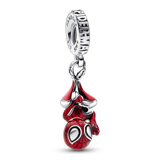 Pandora PANDORA MARVEL 792323C01 Spider-Man sterling silver dangle with black and red enamel
