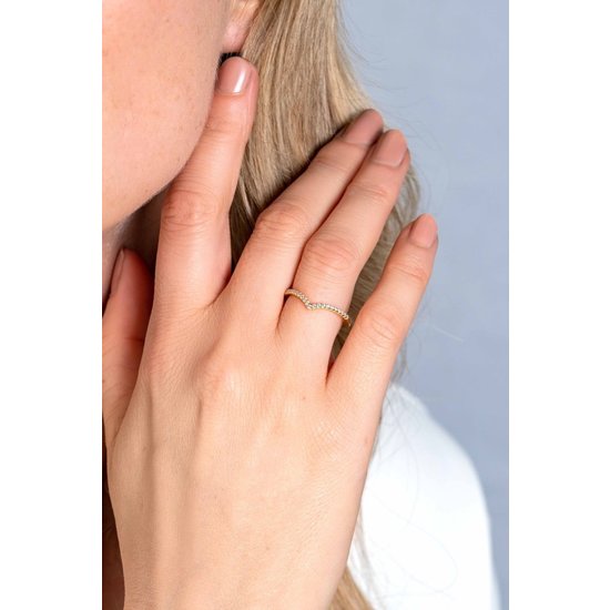 ZINZI GOLD ZINZI Gold 14k Geelgouden ring met zirconia ZGR374